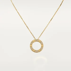 ‚Å†Cartier Love Pendant Paved
  Diamond 18K Yellow Gold Necklace